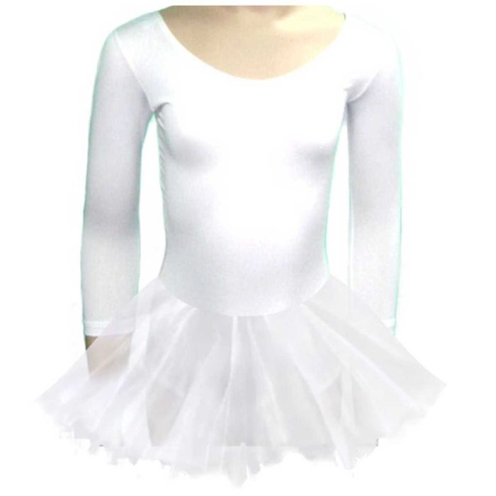 Triko haljina za balet bele boje