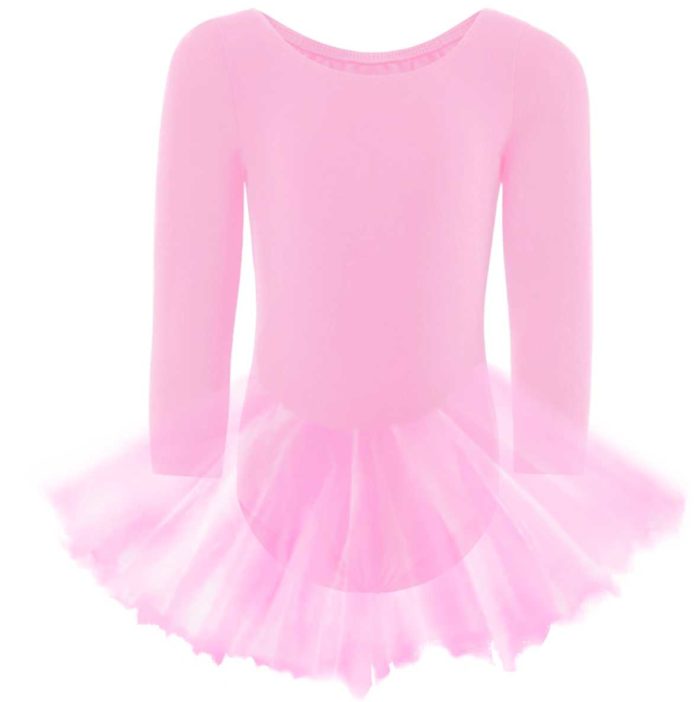 135 Svetlo roze baletska haljina za devojčice sa til suknjicom našivenom